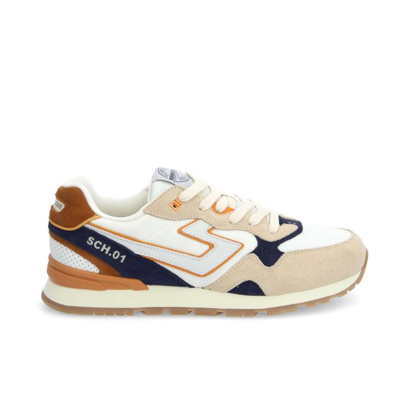 CAPE CODE RUNNER M - SUEDE/NYLON/SDE - BEIGE/BLANC CASSE/BLEU JEAN